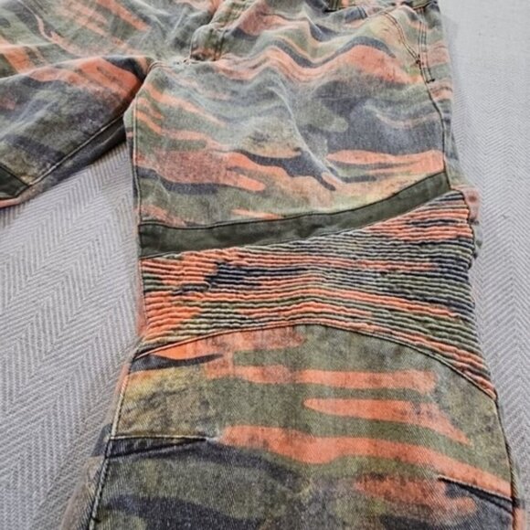 Rocawear Jeans Men's 42x32 Y2K Baggy Loose Green Orange Camo Denim Classic Fit - Picture 11 of 13